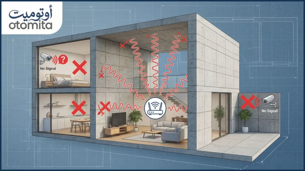 مشكلة إشارة WiFi مع جدران البلك البركاني في البيوت السعودية